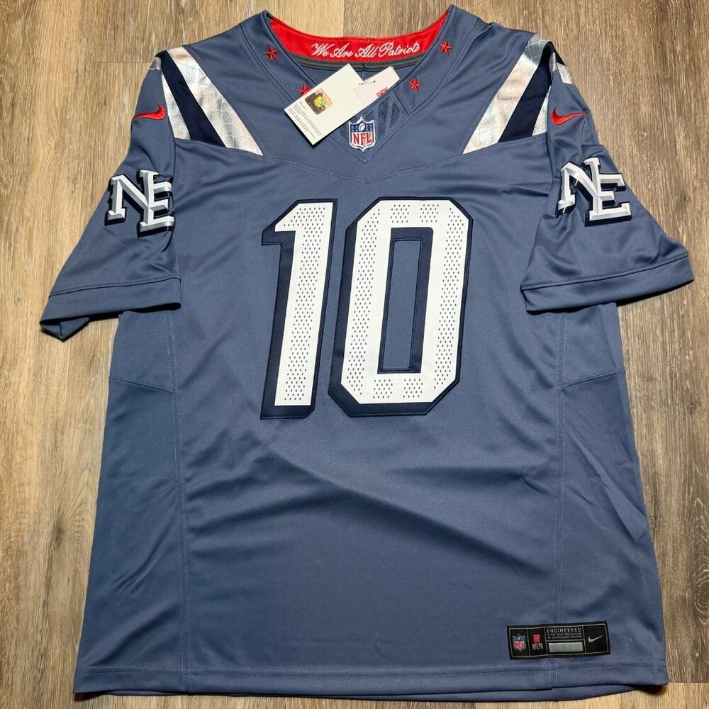 Mens Youths Available Choose Drake Maye Stitched Jersey Storm Blue Vapor